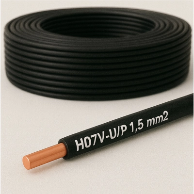 H07V-U 1x1.5 mm² Tip P Kabell fikse 1 fije, e zeze, Cmimi per m gjatesi H07V-U 1x1.5 mm² Tip P Kabell fikse 1 fije, e zeze, Cmimi per m gjatesi