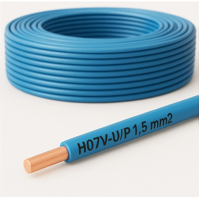 H07V-U 1x1.5 mm² Tip P Kabell fikse 1 fije, e kalter, Cmimi per m gjatesi H07V-U 1x1.5 mm² Tip P Kabell fikse 1 fije, e kalter, Cmimi per m gjatesi