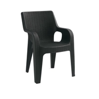Karrige plastike Tiger Chair – Dizajn rattan, ngjyrë antracid
