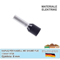Kapuq Kabllo Klauke 4728 Terminali Fundor - 1.5 mm², Set prej 100 Copësh, Ngjyrë e Zezë