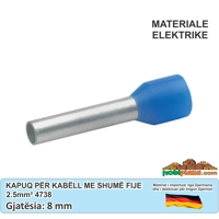 Klauke 4738  kapuq, Terminal fundor 2,5 mm² 8 mm, e Izoluar, 100 Copë, Ngjyrë e kaltert