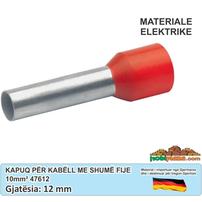 Kapuq 10 mm² Terminal fundor i Izoluar Klauke - Qese me 100 copë (47612) Kapuq 10 mm² Terminal fundor i Izoluar Klauke - Qese me 100 copë (47612)