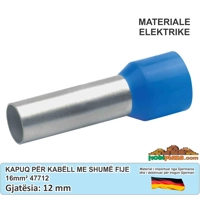 Kapuqa 16mm² Terminal fundor i izoluar Klauke - Qese me 100 copë (47712) te kaltërt