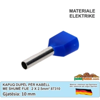 Terminale fundore 2x2,5 mm² dupëll kapuq Klauke 87310 e Izoluar, 10 mm, Ngjyrë e kaltert 100 cp