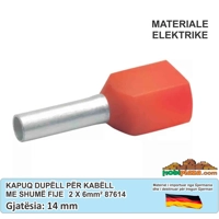 Kapuq Terminal fundor 10 mm² i izoluar Klauke  - Qese me 100 copë (87614) e kuqe.