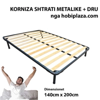 Kornizë Rrjetë Shtrati 140x200 cm – Strukture rrjetë Druri Ortopedike, – Ngjyrë e Zezë
