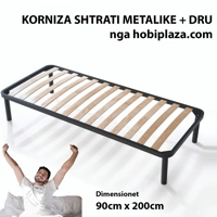 Kornizë Rrjetë Shtrati Teke (njëshe) 90x200 cm – Strukture rrjetë Druri Ortopedike, – Ngjyrë e Zezë