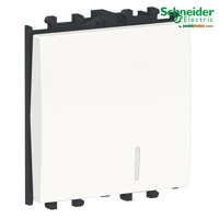 Ndërprerës Alternativ modular 2-drejtimësh me tregues ndriçimi-2 module, bardhë(Easy Styl-Schneider)