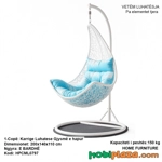 Karrige luhatese gjysme e hapur me strukture Rattan te bardhe dhe dizajn modern Karrige luhatese gjysme e hapur me strukture Rattan te bardhe dhe dizajn modern