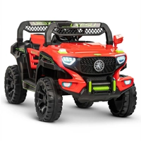 Gjip Elektrik për Femije 4x4 me Telekomandë dhe Bluetooth (3-8 Vjeç) – Kuq/Neon