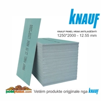 KNAUF E GJELBËR PANELE GIPSI HRAK ANTI LAGËSHTI ANTI MYK 12.5*1250*2000, GIPSPLLAKË Çmimi për m²