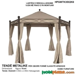 Tende metalike me forme gjashtekendeshe – elegance luksoze per oborr, 3.5m diameter, ngjyre krem Tende metalike me forme gjashtekendeshe – elegance luksoze per oborr, 3.5m diameter, ngjyre krem