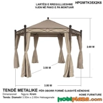 Tende metalike me forme gjashtekendeshe – elegance luksoze per oborr, 3.5m diameter, ngjyre krem Tende metalike me forme gjashtekendeshe – elegance luksoze per oborr, 3.5m diameter, ngjyre krem