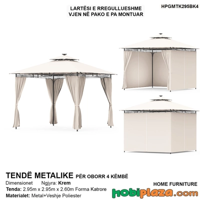 Tende metalike luksoze per oborr – mbrojtje totale nga dielli dhe freski elegante ne cdo stine, 3x3