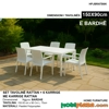 Set Tavoline Kopshti 150x90 me 6 Karrige – Rattan Style, Ngjyra e Bardhë Set Tavoline Kopshti 150x90 me 6 Karrige – Rattan Style, Ngjyra e Bardhë