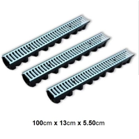Ujëmbledhës drenazhe plastik me reshetk metali Dim: 100cm x 13cm x 5.5cm