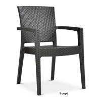 Karrige Rattan Plastike – Ngjyrë e Zezë Antracid