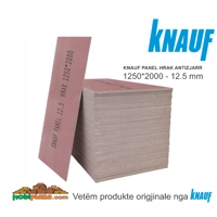 KNAUF Paneli kundër zjarrit GKF i kuq 12,5 Mm (1250mm X 1200mm),  Çmimi për m²