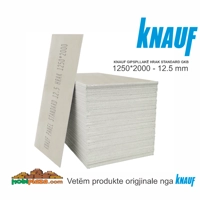 KNAUF GIPSPLLAKE STANDARD e Bardhë GKB 12.5 1250*2000 HRAK, Çmimi për m²