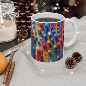 3 D Effect Vibrant colours Paint Splash 110z coffee mug full wrap