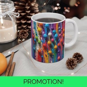 3 D Effect Vibrant colours Paint Splash 110z coffee mug full wrap