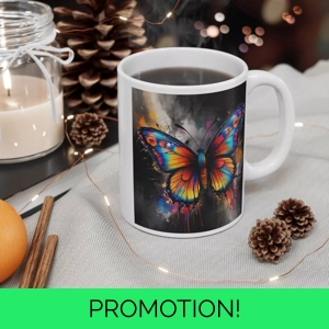 Paint Splash Butterfly 11oz Mug Personalise colour choice