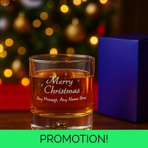 Engraved Merry Christmas Bubble Whisky, Gift Boxed