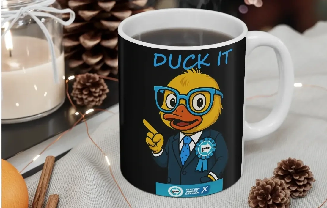 Duck coffee mug vote reform
