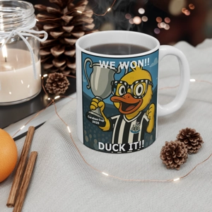Sir Quacksalot duck NEWCASTLE FC FOOTBALL FAN COFFEE MUG