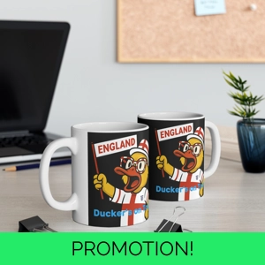 England Football Mug, Funny Novelty England football Coffee mug Duck for Sports Fans