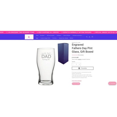Fathers Day & Birthdays celebrate with a customised beer glass