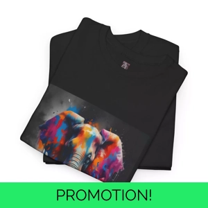 Paint Splater Elephant design T Shirt personalise your name