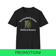 based on the succsefull slow horses tv show black t shirt that has text surrounded by losers, misfits & boozers