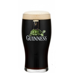 Beer Filled Official Tortoise Guinness Pint Glass, Engraved with Any Message, Gift Boxed
