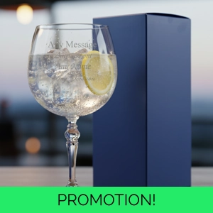 Engraved 22oz Bar Gin Balloon Glass Gift Box Included