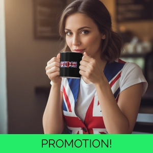 Freedom Patriotic British Flag Coffee Mug - 11oz Union Jack Cup