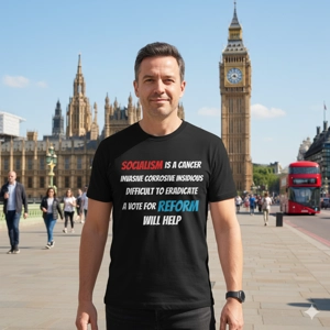 Political T SHIRT MESAGE SOCIALISM IS A CANCER INVASIVE CORROSIVE INSIDIOUS