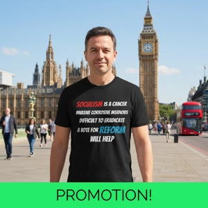 Political T SHIRT MESAGE SOCIALISM IS A CANCER INVASIVE CO..