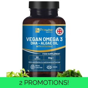 Prowise Vegan Omega-3 DHA from Algae Oil | 60 Softgels with Vitamin E