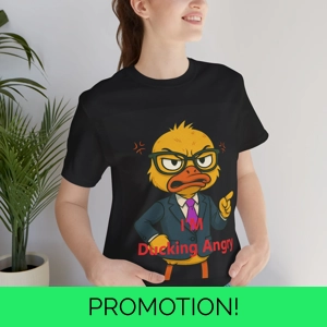 Funny Ducking Angry Unisex Tee, Quirky Casual Humor Shirt,..
