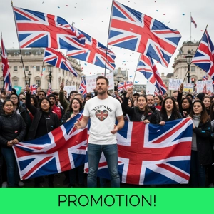 βNUFFβ SAID T-Shirt with Distressed Union Jack Heart Unite..