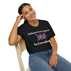 Free Speech union Jack Flag T-Shirt
with out free speech no freedom black