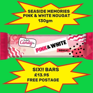The Real Candy Co. Pink & White Nougat Bar

Seaside & Fairground Sweets Memory Lane Nostalgic Retro Nougat Bars great gift idea.