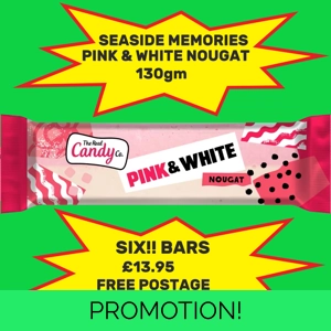 Pink & White Nougat Bars 130g seaside memories 6 Bars 13.9..