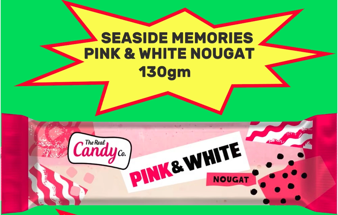 seaside sweets pink & white nougat