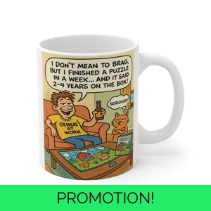 FUNNY JIGSAW PUZZLE COFFEE MUG JOKE FOR PUZZLE LOVERS