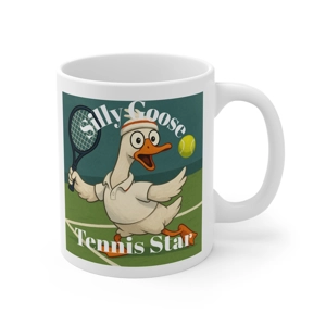 Funny Tennis Mug, Tennis Lover Gift, Playful Coffee Cup, Silly Goose Tennis
