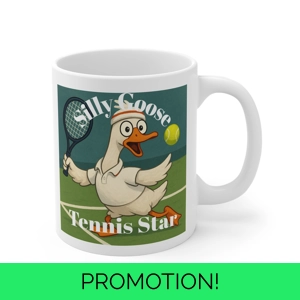 Funny Tennis Mug, Tennis Lover Gift, Playful Coffee Cup, Silly Goose Tennis