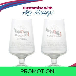 Engraved San Miguel Pint Glass Gift Box Included
