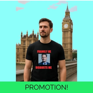 Frankly Mr Starmer you Disgust Me T-Shirt features a political rude novelty design